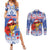 Personalized Puerto Rico Christmas Couples Matching Summer Maxi Dress and Long Sleeve Button Shirt Coqui With Red Maga Flower - Wonder Print Shop