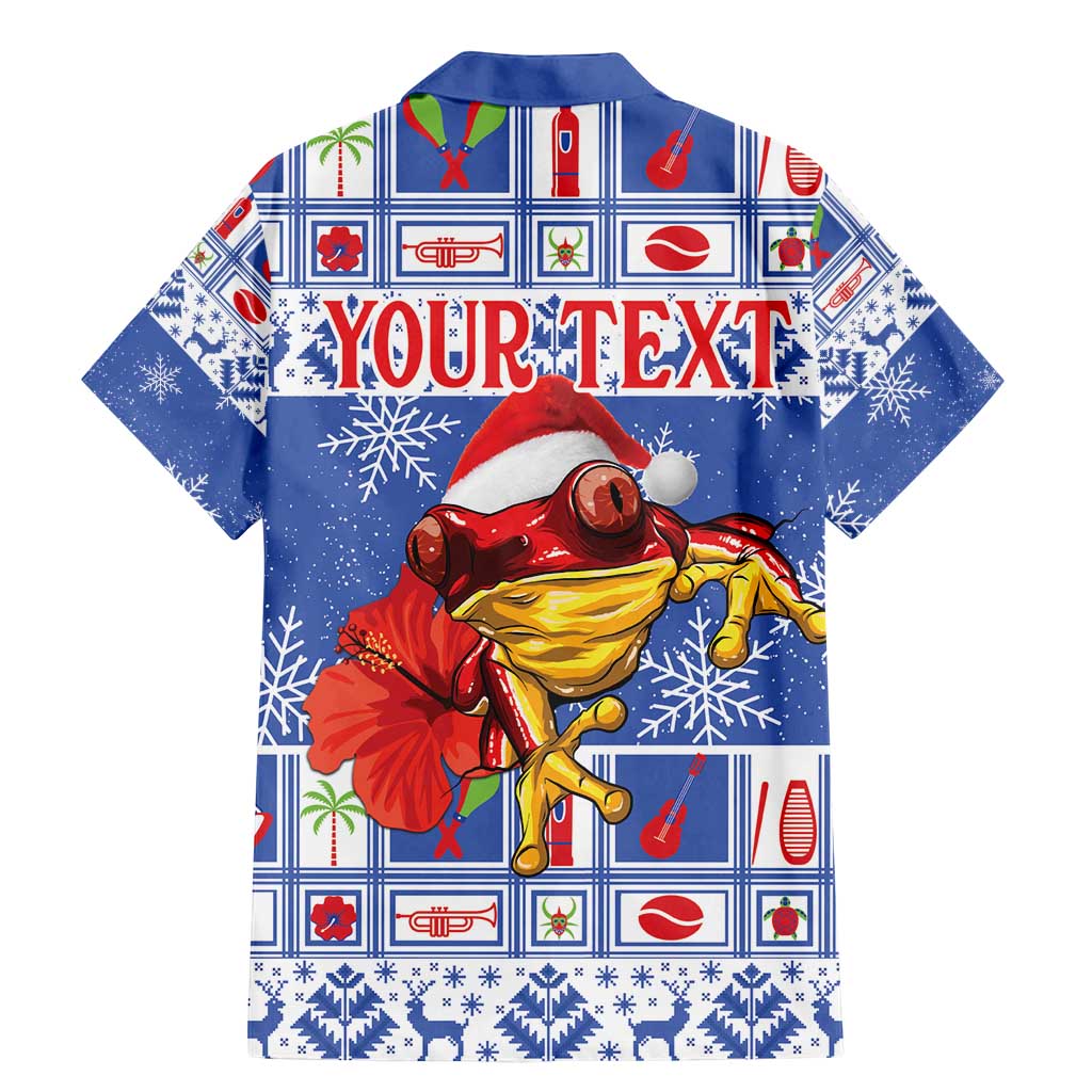 Personalized Puerto Rico Christmas Family Matching Mermaid Dress and Hawaiian Shirt Coqui With Red Maga Flower - Wonder Print Shop