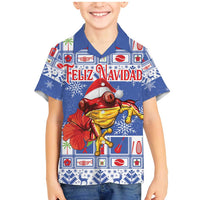 Personalized Puerto Rico Christmas Family Matching Mermaid Dress and Hawaiian Shirt Coqui With Red Maga Flower - Wonder Print Shop