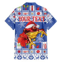 Personalized Puerto Rico Christmas Family Matching Off The Shoulder Long Sleeve Dress and Hawaiian Shirt Coqui With Red Maga Flower - Wonder Print Shop