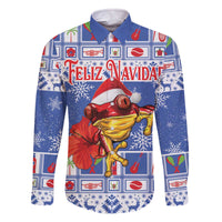 Personalized Puerto Rico Christmas Family Matching Off The Shoulder Long Sleeve Dress and Hawaiian Shirt Coqui With Red Maga Flower - Wonder Print Shop