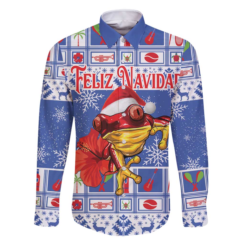 Personalized Puerto Rico Christmas Family Matching Off Shoulder Maxi Dress and Hawaiian Shirt Coqui With Red Maga Flower - Wonder Print Shop