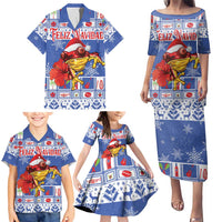 Personalized Puerto Rico Christmas Family Matching Puletasi and Hawaiian Shirt Coqui With Red Maga Flower - Wonder Print Shop