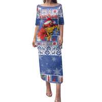 Personalized Puerto Rico Christmas Family Matching Puletasi and Hawaiian Shirt Coqui With Red Maga Flower - Wonder Print Shop