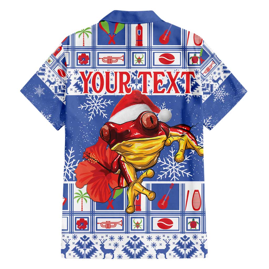 Personalized Puerto Rico Christmas Family Matching Short Sleeve Bodycon Dress and Hawaiian Shirt Coqui With Red Maga Flower - Wonder Print Shop