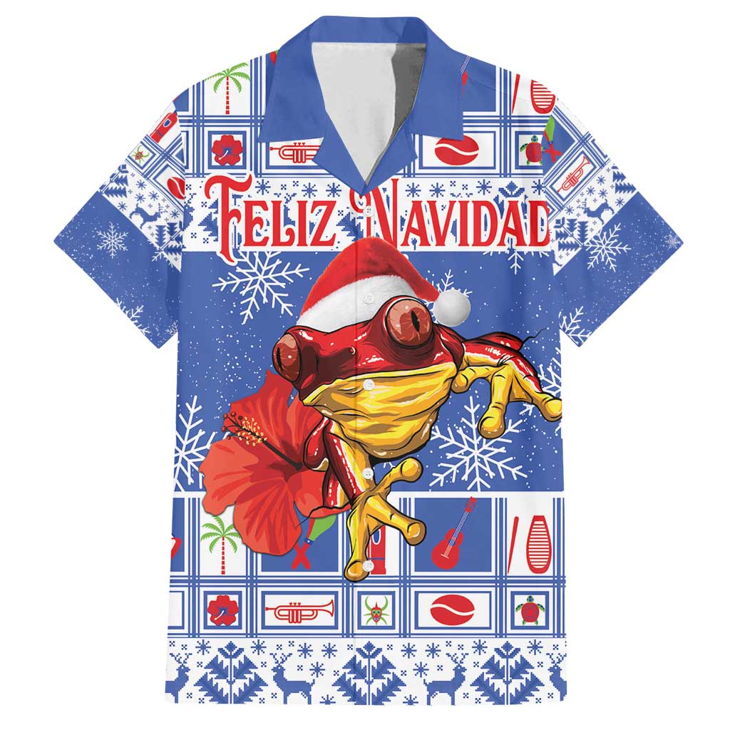 Personalized Puerto Rico Christmas Family Matching Summer Maxi Dress and Hawaiian Shirt Coqui With Red Maga Flower - Wonder Print Shop
