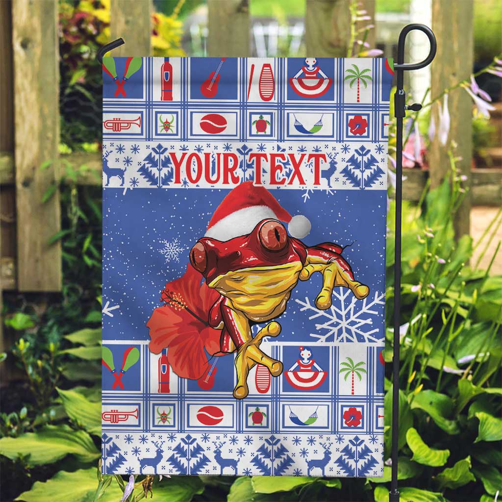 Personalized Puerto Rico Christmas Garden Flag Coqui With Red Maga Flower - Wonder Print Shop