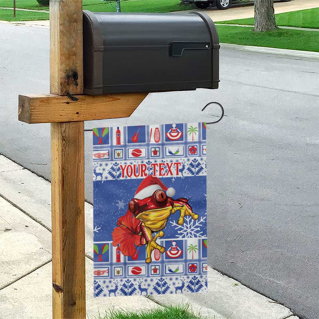 Personalized Puerto Rico Christmas Garden Flag Coqui With Red Maga Flower - Wonder Print Shop