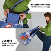 Personalized Puerto Rico Christmas Grocery Bag Coqui With Red Maga Flower