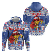 Personalized Puerto Rico Christmas Hoodie Coqui With Red Maga Flower - Wonder Print Shop