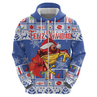 Personalized Puerto Rico Christmas Hoodie Coqui With Red Maga Flower - Wonder Print Shop
