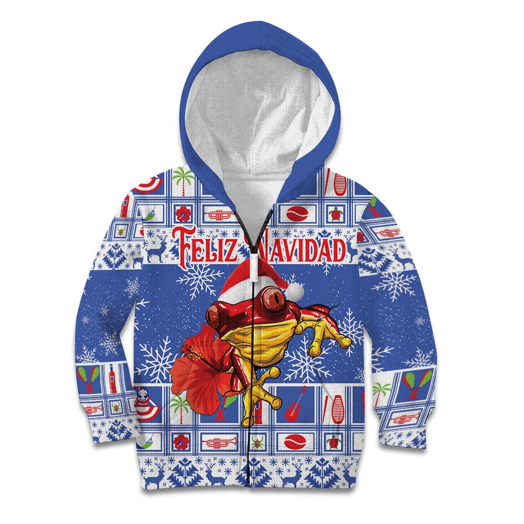 Personalized Puerto Rico Christmas Kid Hoodie Coqui With Red Maga Flower - Wonder Print Shop