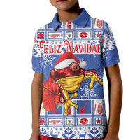 Personalized Puerto Rico Christmas Kid Polo Shirt Coqui With Red Maga Flower - Wonder Print Shop