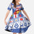 Personalized Puerto Rico Christmas Kid Short Sleeve Dress Coqui With Red Maga Flower - Wonder Print Shop