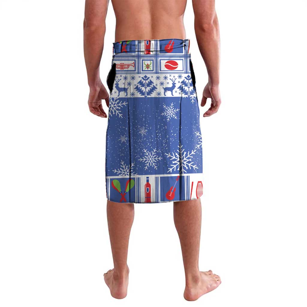 Personalized Puerto Rico Christmas Lavalava Coqui With Red Maga Flower - Wonder Print Shop