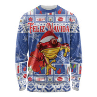 Personalized Puerto Rico Christmas Long Sleeve Shirt Coqui With Red Maga Flower - Wonder Print Shop