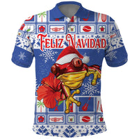 Personalized Puerto Rico Christmas Polo Shirt Coqui With Red Maga Flower - Wonder Print Shop