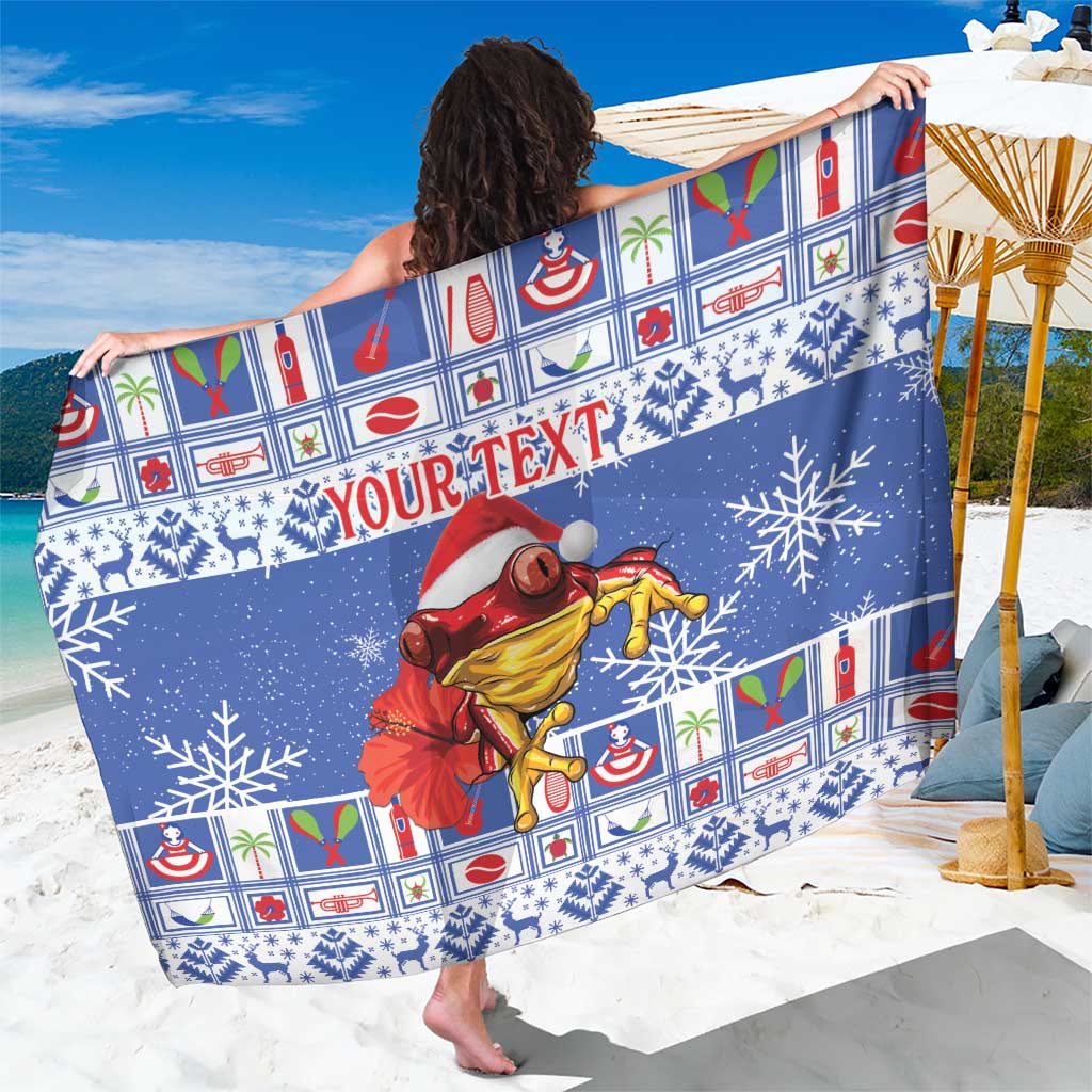 Personalized Puerto Rico Christmas Sarong Coqui With Red Maga Flower - Wonder Print Shop