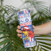 Personalized Puerto Rico Christmas Skinny Tumbler Coqui With Red Maga Flower - Wonder Print Shop