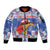 Personalized Puerto Rico Christmas Sleeve Zip Bomber Jacket Coqui With Red Maga Flower - Wonder Print Shop