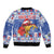 Personalized Puerto Rico Christmas Sleeve Zip Bomber Jacket Coqui With Red Maga Flower - Wonder Print Shop