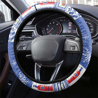Puerto Rico Christmas Steering Wheel Cover Coqui With Red Maga Flower - Wonder Print Shop
