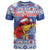 Personalized Puerto Rico Christmas T Shirt Coqui With Red Maga Flower - Wonder Print Shop