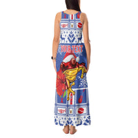Personalized Puerto Rico Christmas Tank Maxi Dress Coqui With Red Maga Flower - Wonder Print Shop