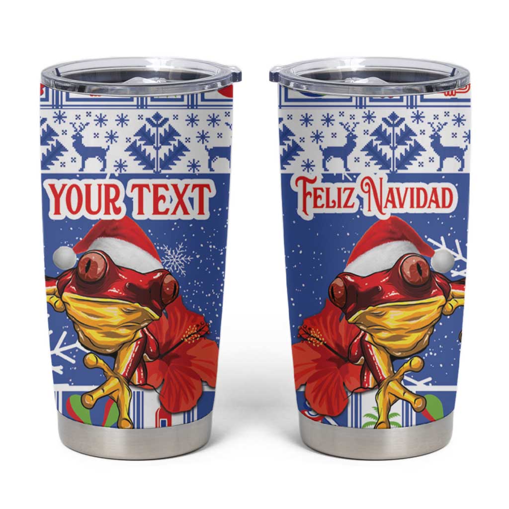 Personalized Puerto Rico Christmas Tumbler Cup Coqui With Red Maga Flower - Wonder Print Shop