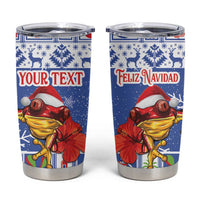 Personalized Puerto Rico Christmas Tumbler Cup Coqui With Red Maga Flower - Wonder Print Shop