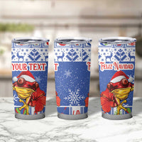 Personalized Puerto Rico Christmas Tumbler Cup Coqui With Red Maga Flower - Wonder Print Shop
