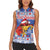 Personalized Puerto Rico Christmas Women Sleeveless Polo Shirt Coqui With Red Maga Flower - Wonder Print Shop