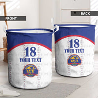 Custom Haiti Football Laundry Basket Les Grenadiers Veve Haitian Vodou White Version - Wonder Print Shop