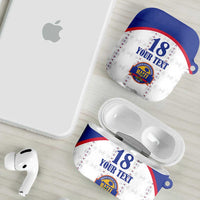 Custom Haiti Football AirPods Case Les Grenadiers Veve Haitian Vodou White Version - Wonder Print Shop