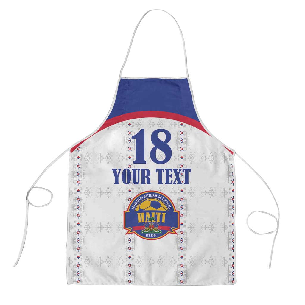 Custom Haiti Football Apron Les Grenadiers Veve Haitian Vodou White Version - Wonder Print Shop