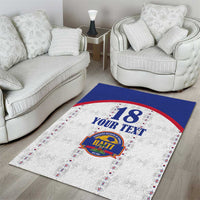 Custom Haiti Football Area Rug Les Grenadiers Veve Haitian Vodou White Version - Wonder Print Shop