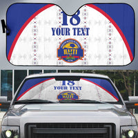 Custom Haiti Football Auto Sun Shade Les Grenadiers Veve Haitian Vodou White Version - Wonder Print Shop