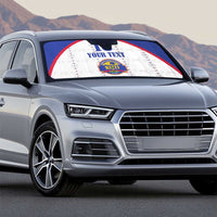 Custom Haiti Football Auto Sun Shade Les Grenadiers Veve Haitian Vodou White Version - Wonder Print Shop