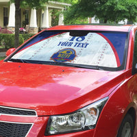 Custom Haiti Football Auto Sun Shade Les Grenadiers Veve Haitian Vodou White Version - Wonder Print Shop