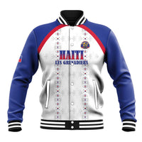 Custom Haiti Football Baseball Jacket Les Grenadiers Veve Haitian Vodou White Version - Wonder Print Shop