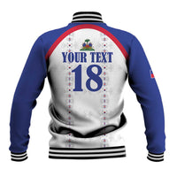 Custom Haiti Football Baseball Jacket Les Grenadiers Veve Haitian Vodou White Version - Wonder Print Shop