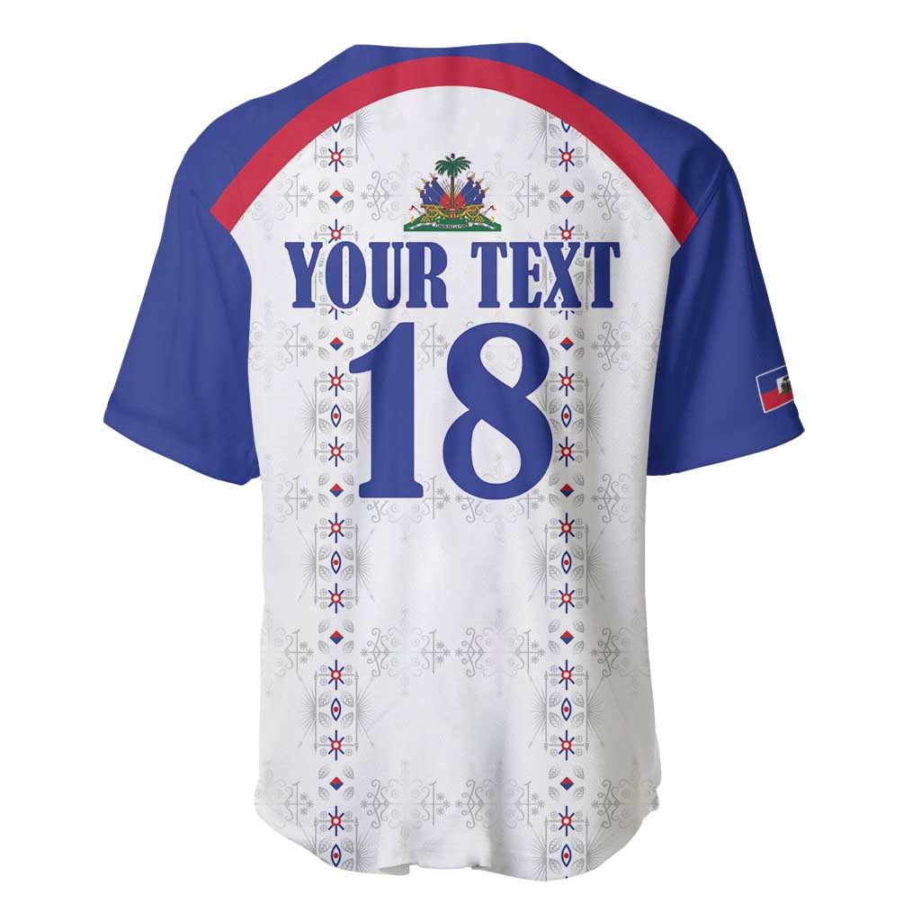 Custom Haiti Football Baseball Jersey Les Grenadiers Veve Haitian Vodou White Version - Wonder Print Shop