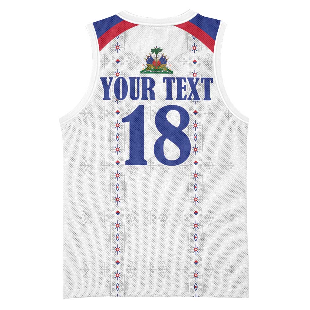Custom Haiti Football Basketball Jersey Les Grenadiers Veve Haitian Vodou White Version - Wonder Print Shop