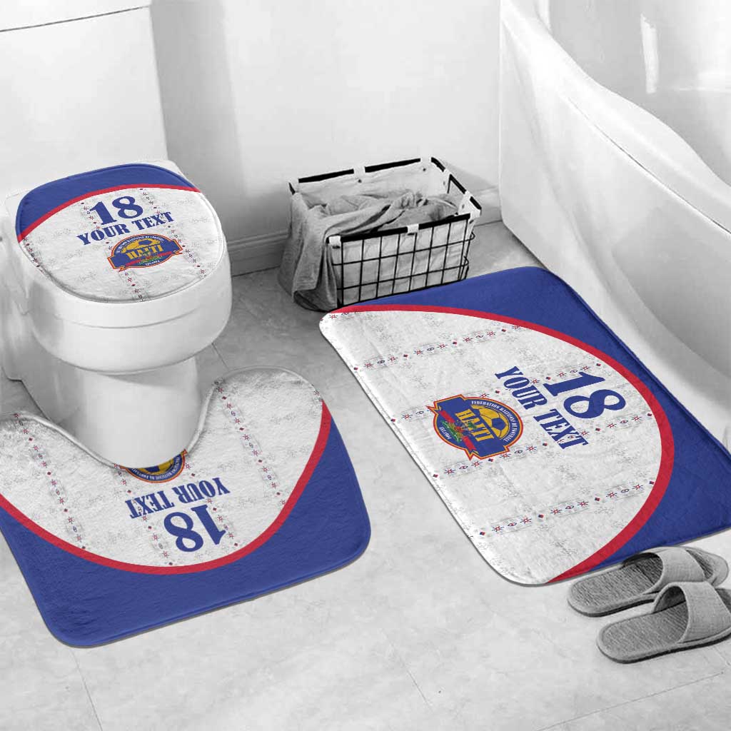 Custom Haiti Football Bathroom Set Les Grenadiers Veve Haitian Vodou White Version - Wonder Print Shop