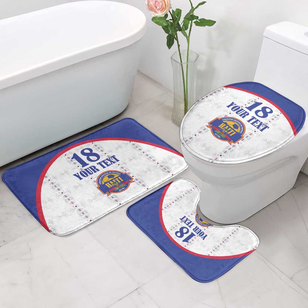 Custom Haiti Football Bathroom Set Les Grenadiers Veve Haitian Vodou White Version - Wonder Print Shop