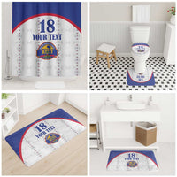 Custom Haiti Football Bathroom Set Les Grenadiers Veve Haitian Vodou White Version - Wonder Print Shop