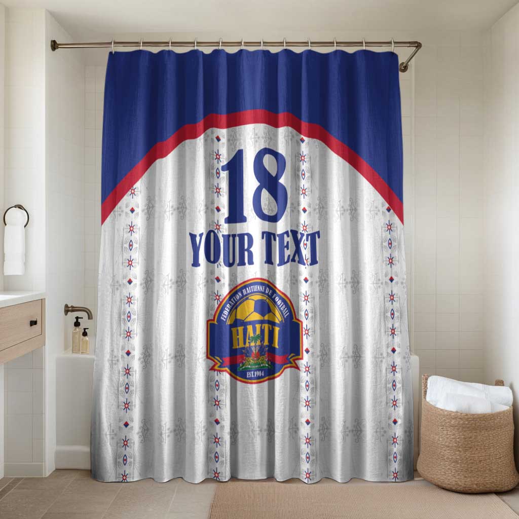 Custom Haiti Football Bathroom Set Les Grenadiers Veve Haitian Vodou White Version - Wonder Print Shop
