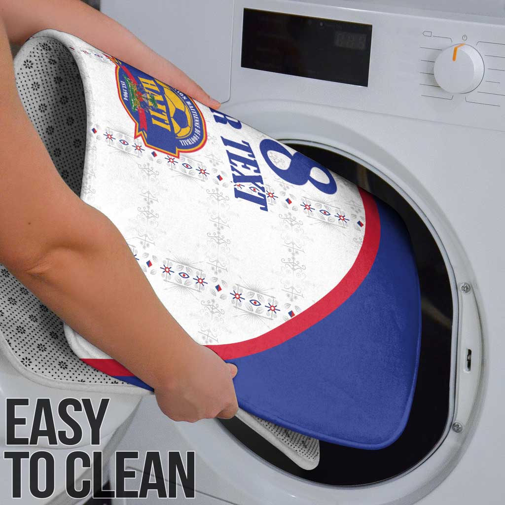 Custom Haiti Football Bathroom Set Les Grenadiers Veve Haitian Vodou White Version - Wonder Print Shop