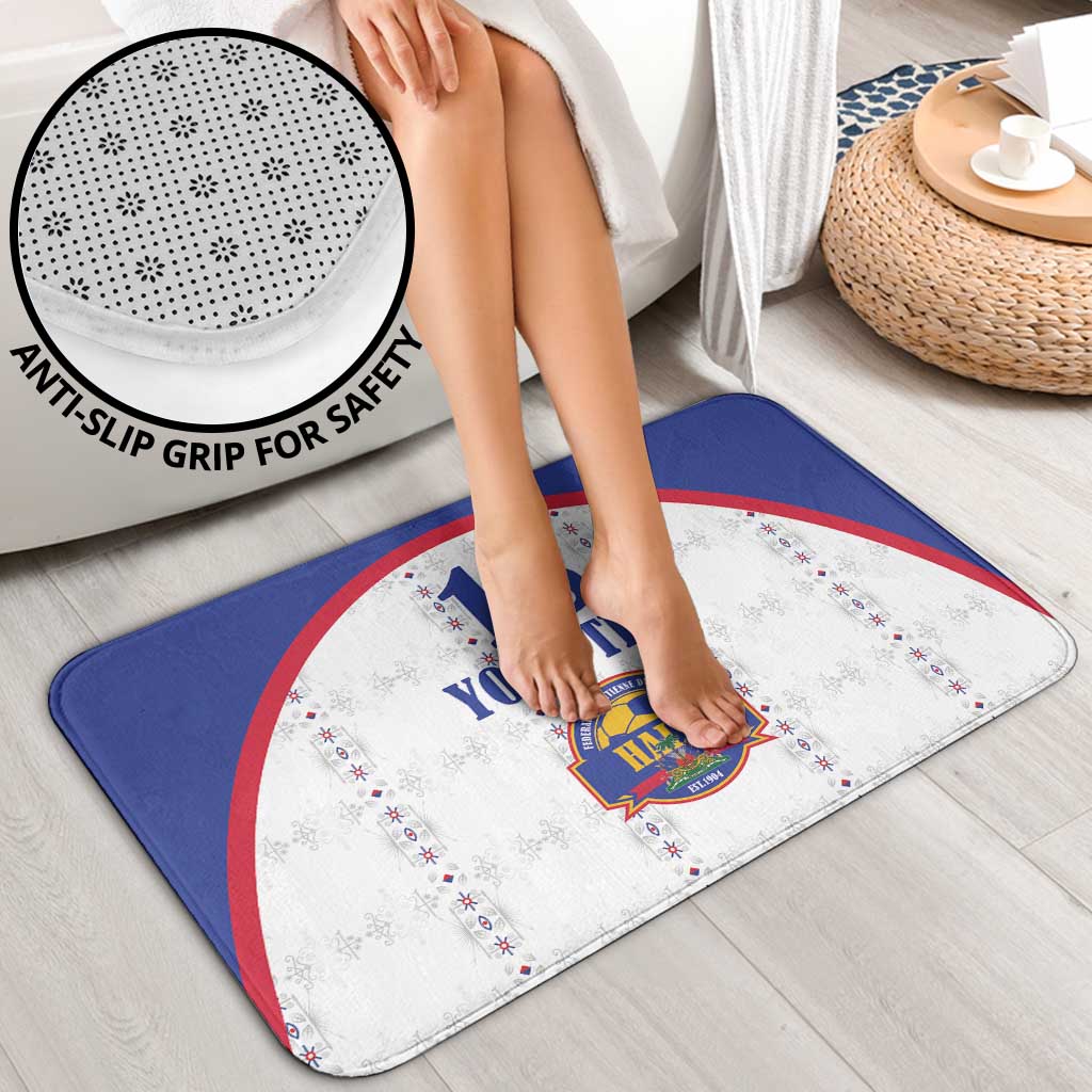 Custom Haiti Football Bathroom Set Les Grenadiers Veve Haitian Vodou White Version - Wonder Print Shop