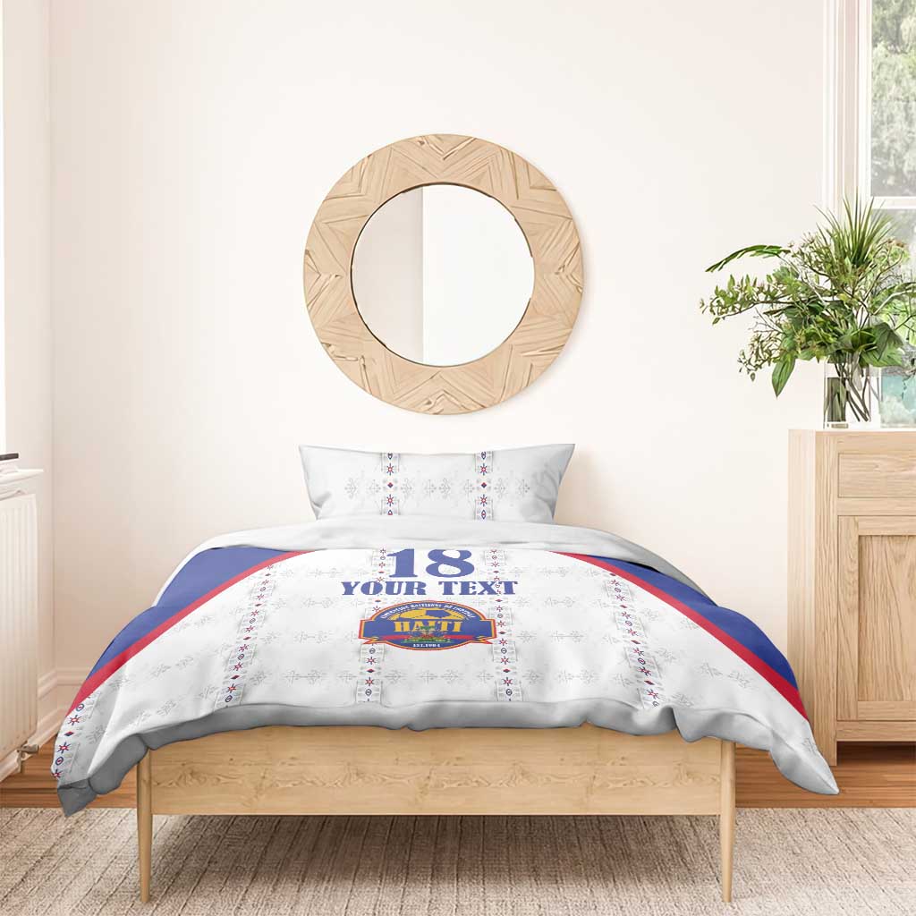 Custom Haiti Football Bedding Set Les Grenadiers Veve Haitian Vodou White Version - Wonder Print Shop